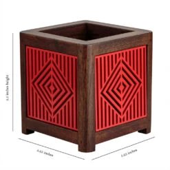 QUBO Liner Handmade Wooden Indoor Planter Pot -Plant Life Decor Shop R1005 1 Dimension