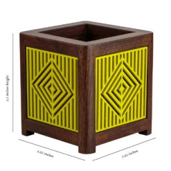 QUBO Liner Handmade Wooden Indoor Planter Pot -Plant Life Decor Shop R1006 1 Dimension