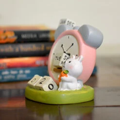 Miniature Rabbit With Adjustable Calendar– Cute Desk & Terrarium Decor -Plant Life Decor Shop Rabbit with Calendar 3