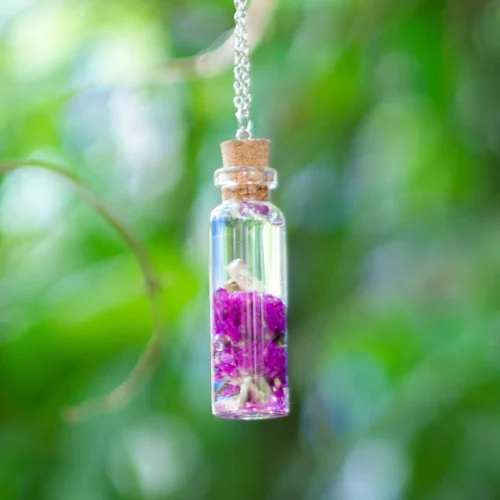 Rudraksha Flower Vial Real Dried Flower Necklace