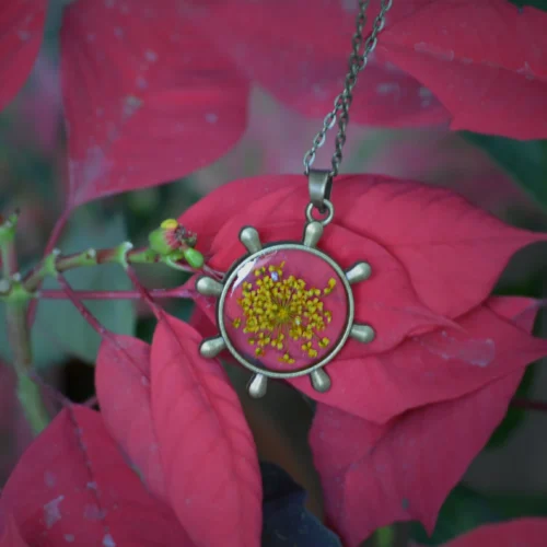 Saffron Stars Real Dried Flower Necklace -Plant Life Decor Shop Saffron Stars 1
