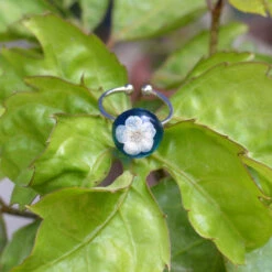 Scented Sapphire Real Dried Flower Ring -Plant Life Decor Shop Scented Sapphire 4