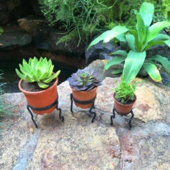 Set Of Wrought Iron Ring Pot Stand