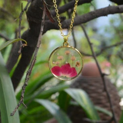 Shimmering Bloom Real Dried Flower Necklace