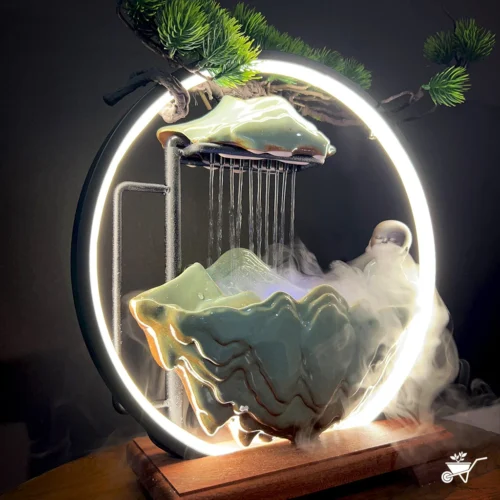 Sitting Monk Water Fountain LED Decor Zen Garden 8 Sitting Monk Water Fountain LED Decor Zen Garden -Plant Life Decor Shop Sitting Monk Fountain 2