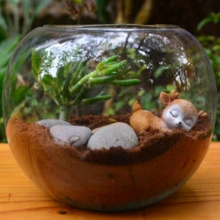 Miniature Sleeping Baby Deer Decor -Plant Life Decor Shop Sleeping baby dear 3