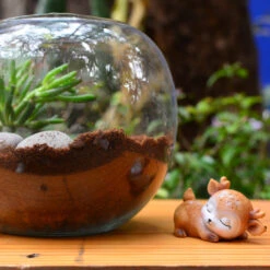 Miniature Sleeping Baby Deer Decor -Plant Life Decor Shop Sleeping baby dear 4