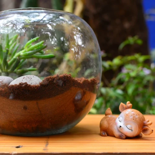 Miniature Sleeping Baby Deer Decor -Plant Life Decor Shop Sleeping baby dear 4