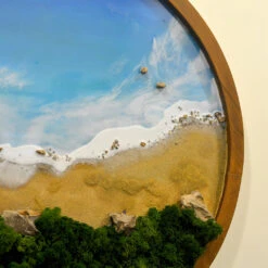 Solitude Of The Beach Preserved Moss Frame With Light Wood -Plant Life Decor Shop Solitude of the beach 3