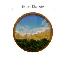 Solitude Of The Beach Preserved Moss Frame With Light Wood -Plant Life Decor Shop Solitude of the beach 5