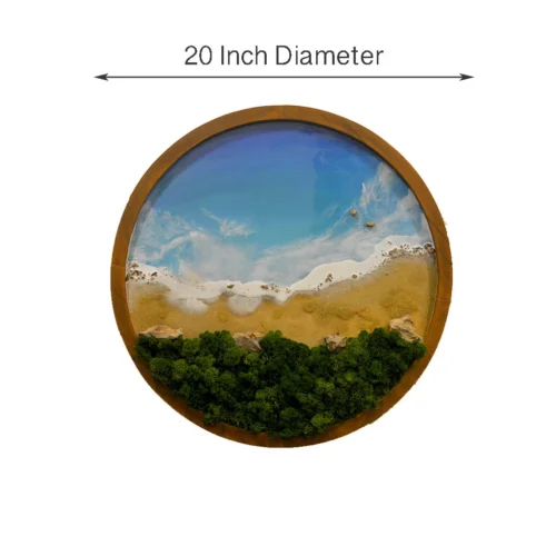 Solitude Of The Beach Preserved Moss Frame With Light Wood 12 Solitude Of The Beach Preserved Moss Frame With Light Wood -Plant Life Decor Shop Solitude of the beach 5