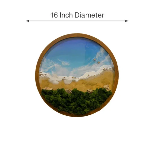 Solitude Of The Beach Preserved Moss Frame With Light Wood 13 Solitude Of The Beach Preserved Moss Frame With Light Wood -Plant Life Decor Shop Solitude of the beach 6