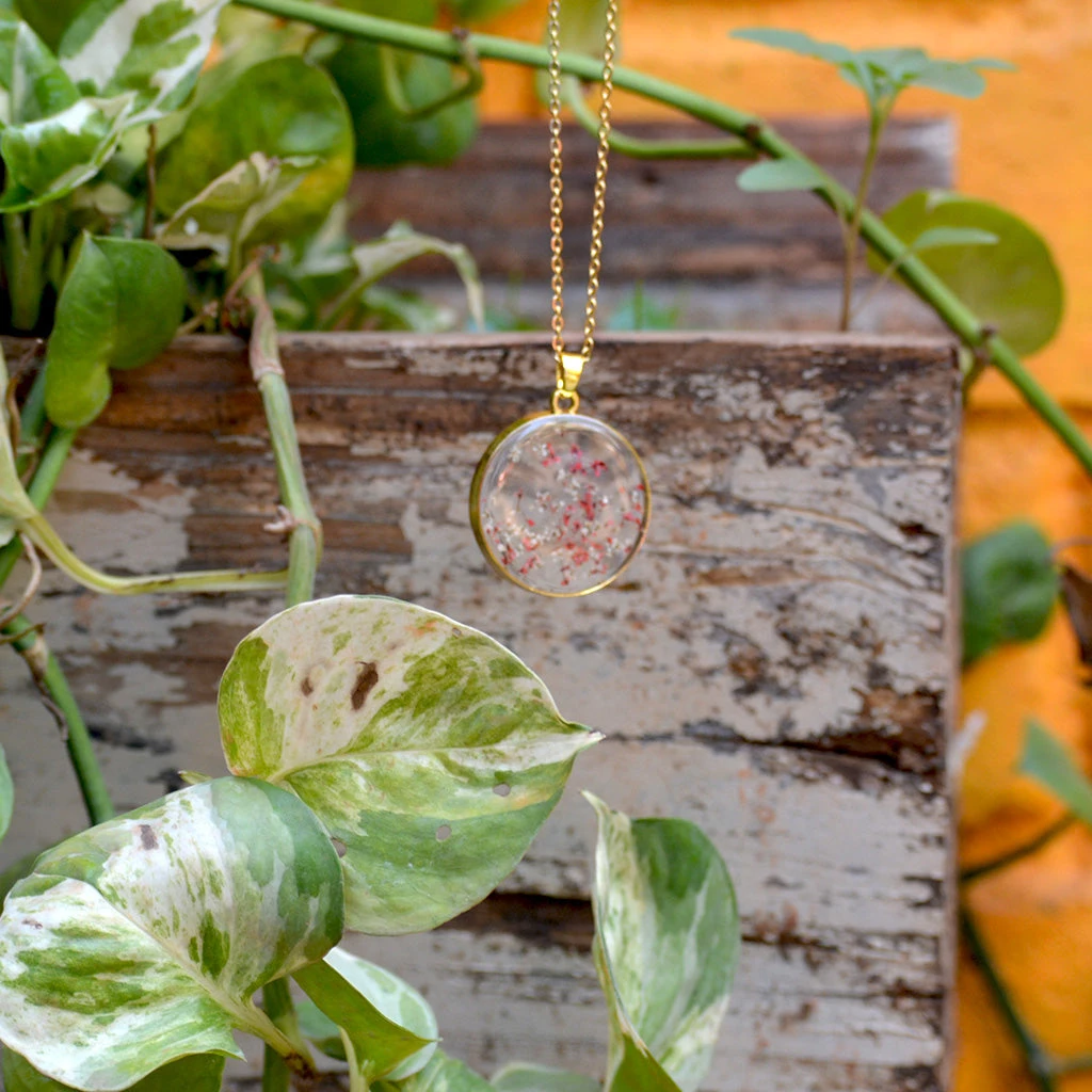 Speckled Embellishment Real Dried Flower Necklace 3 Speckled Embellishment Real Dried Flower Necklace - Image 3