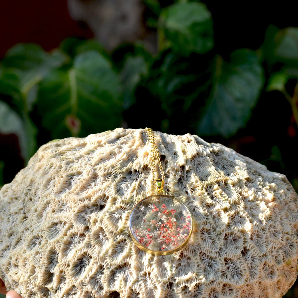 Speckled Embellishment Real Dried Flower Necklace 4 Speckled Embellishment Real Dried Flower Necklace - Image 4