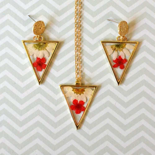 Summer Indulgence Real Dried Flower Necklace Earring Set -Plant Life Decor Shop Summer Indulgence 2