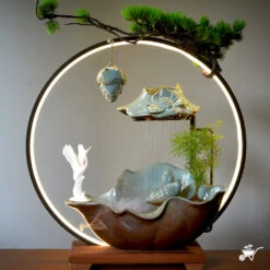 Swan Lowland Water Fountain LED Decor Zen Garden -Plant Life Decor Shop Swanoasis 4