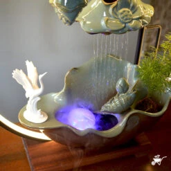 Swan Lowland Water Fountain LED Decor Zen Garden -Plant Life Decor Shop Swanoasis 5