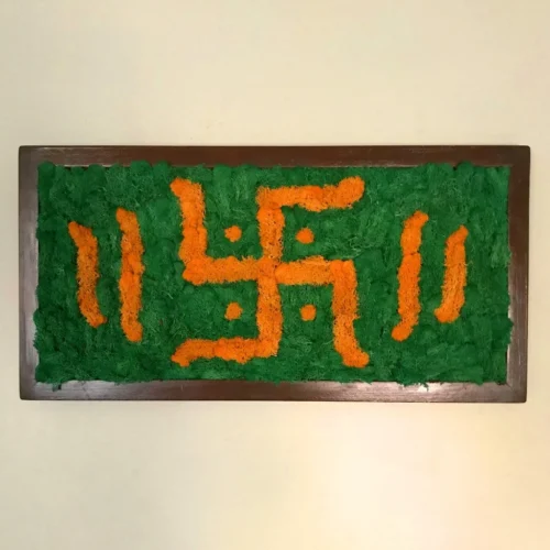 Swastik Preserved Moss Frame With Dark Wood -Plant Life Decor Shop Swastic 2