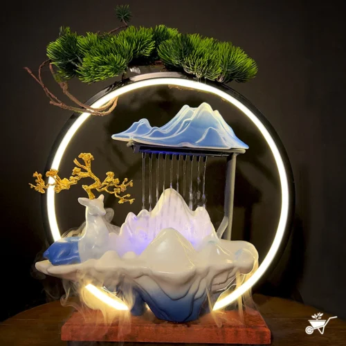 Sapphire Bliss Water Fountain LED Decor Zen Garden -Plant Life Decor Shop Symphony of Sapphire Fountain 5