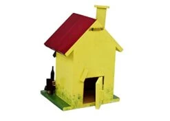 Beautifully Designed Yellow Birdhouse With Swing -Plant Life Decor Shop TWN BH 001 1