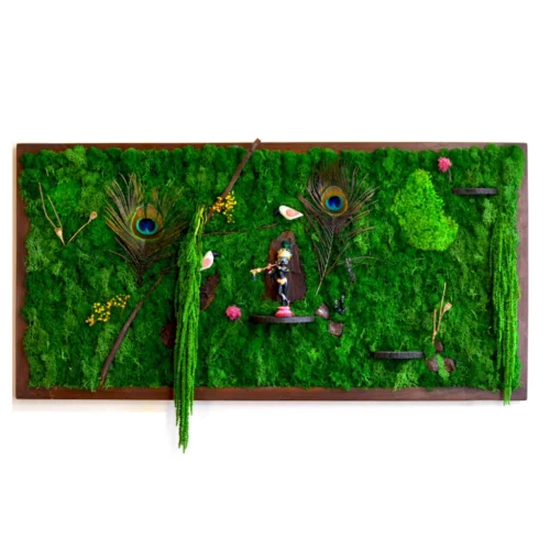 Tales Of Govardhan Parvat Preserved Moss Frame With Dark Wood -Plant Life Decor Shop Tales of govardhan parvat 1