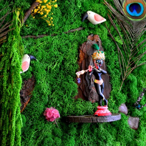 Tales Of Govardhan Parvat Preserved Moss Frame With Dark Wood -Plant Life Decor Shop Tales of govardhan parvat 2