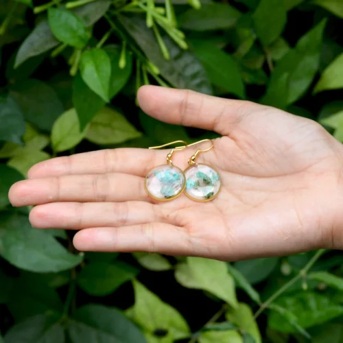 Teal Escapade Real Dried Flower Necklace / Set 9 Teal Escapade Real Dried Flower Necklace / Set -Plant Life Decor Shop Teal Escapade 4