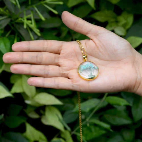 Teal Escapade Real Dried Flower Necklace / Set 10 Teal Escapade Real Dried Flower Necklace / Set -Plant Life Decor Shop Teal Escapade 5