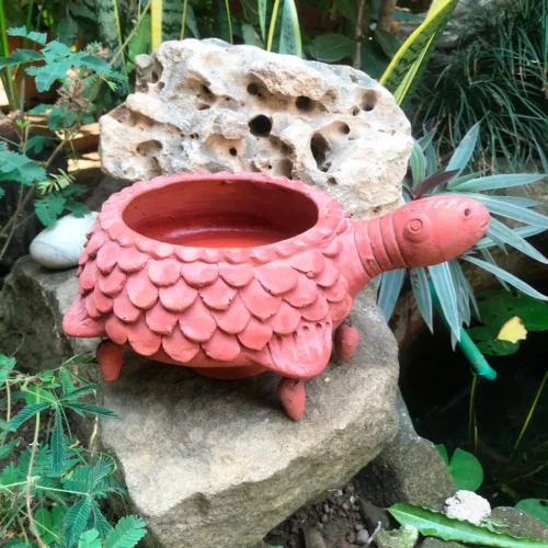 Terracotta Tortoise Small Planter -Plant Life Decor Shop TerracottaTortoisePlanter Small 25x19x11 1100gms Rs120 3