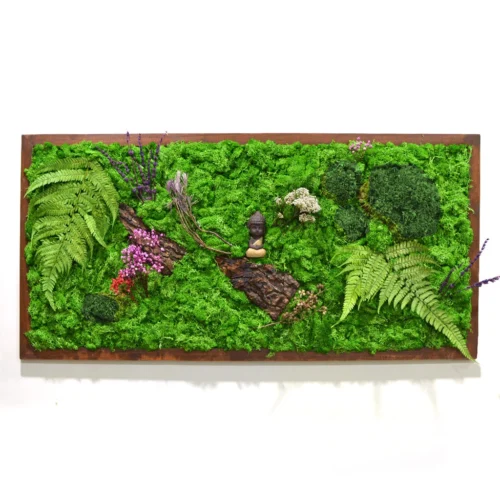 The Enlightened Bodhi Preserved Moss Frame With Dark Wood -Plant Life Decor Shop The Enlightened Bodhi 1