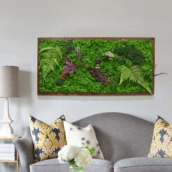The Enlightened Bodhi Preserved Moss Frame With Dark Wood