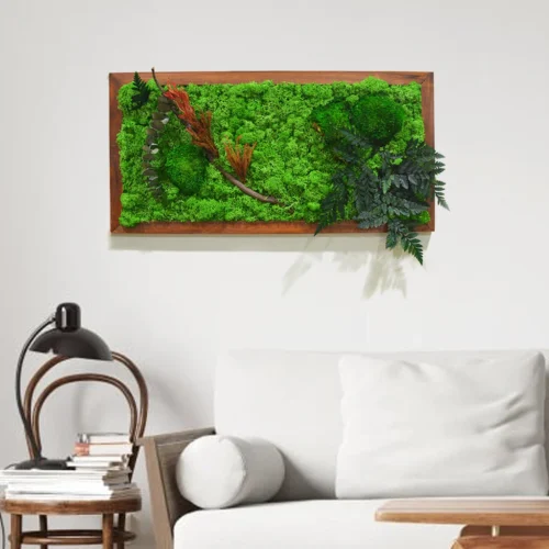 The Untamed Backwoods Preserved Moss Frame With Dark Wood