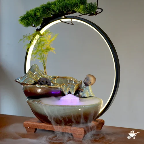 Thoughtful Monk Water Fountain LED Decor Zen Garden 11 Thoughtful Monk Water Fountain LED Decor Zen Garden -Plant Life Decor Shop Thoughtful Monk 8