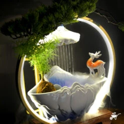 Tranquil Stag Water Fountain LED Decor Zen Garden -Plant Life Decor Shop Tranquil Stag Fountain 6