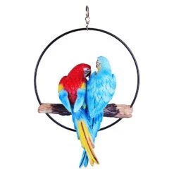 Two Parrot In Ring For Hanging -Plant Life Decor Shop WNG 2 21 26 twoparot on ring 2