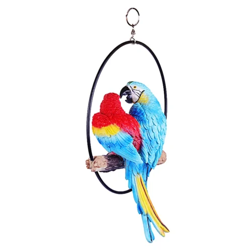 Two Parrot In Ring For Hanging -Plant Life Decor Shop WNG 2 21 26 twoparot on ring 3