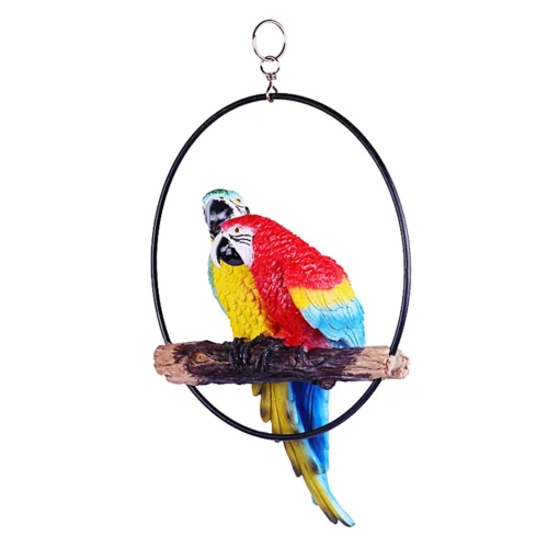 Two Parrot In Ring For Hanging -Plant Life Decor Shop WNG 2 21 26 twoparot on ring 4