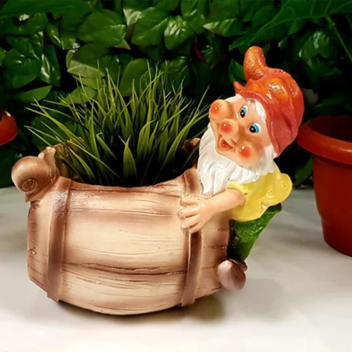 Gnome/Dwarf Planter With Mini Snail Planter