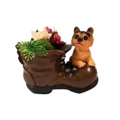 Cute Pup With Planter In Shoe Design Planter 10 Cute Pup With Planter In Shoe Design Planter -Plant Life Decor Shop WNG shoe design dogplanter 1