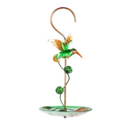 Hanging Green Bird With Glass Feeder -Plant Life Decor Shop WNG13013B 1