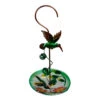 Hanging Green Bird With Glass Feeder