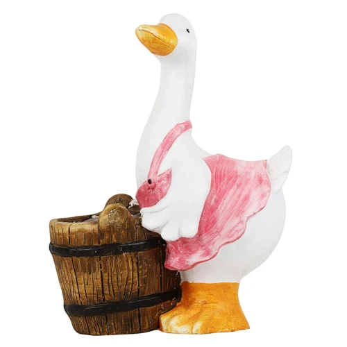 Pink Duck With Barrel Planter 7 Pink Duck With Barrel Planter -Plant Life Decor Shop WNG17061C 41.5 2