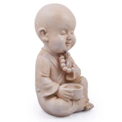 Wonderland Buddha/Monk/Statue With Beads For Home, Garden, Living Room, Balcony Decor Decoration, Gift -Plant Life Decor Shop WNG17103 1 2