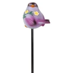 Set Of 4 Beautiful Resin Bird Sticks -Plant Life Decor Shop WNG360049o 11