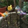 Set Of 4 Beautiful Resin Bird Sticks