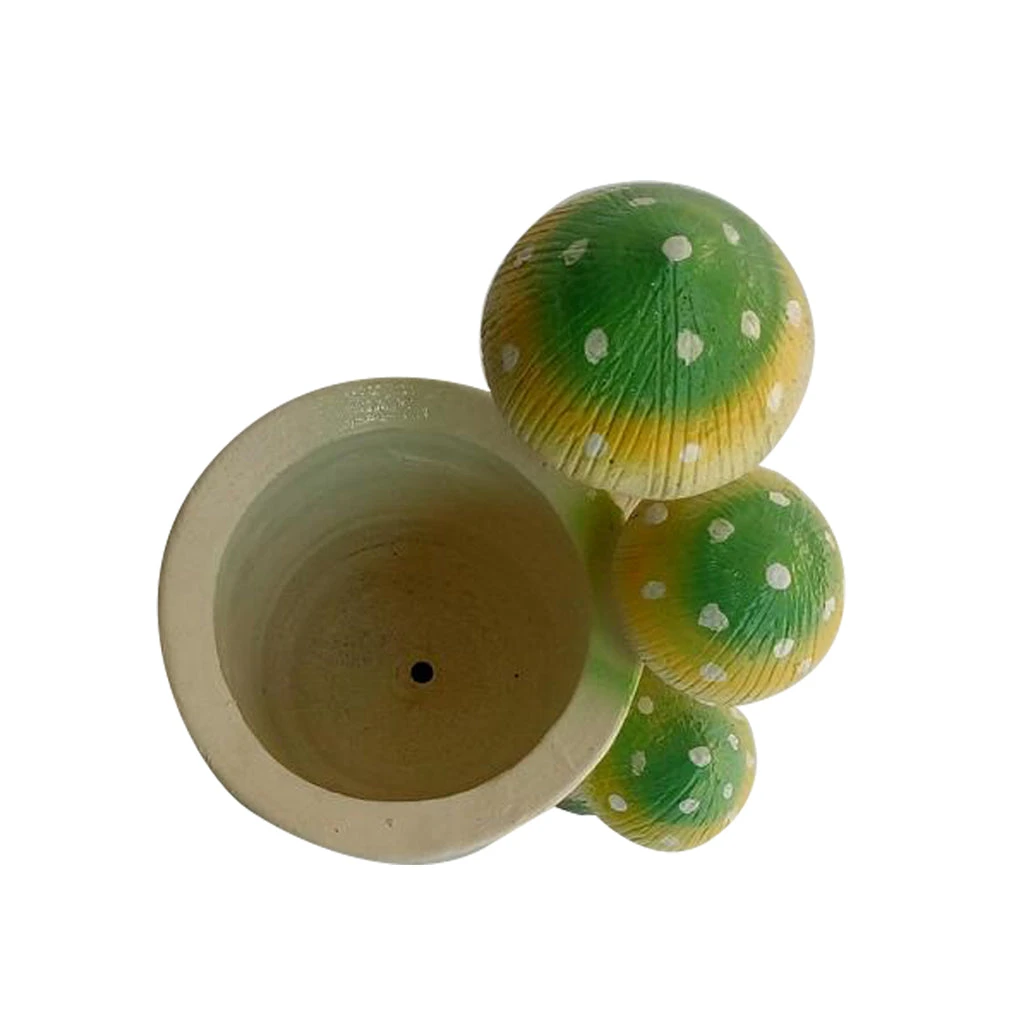 Planter With 3 Green Mushroom Planter 2 Planter With 3 Green Mushroom Planter - Image 2