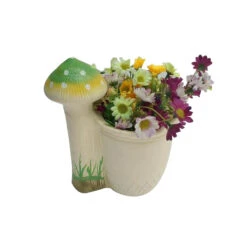 Planter With 3 Green Mushroom Planter 13 Planter With 3 Green Mushroom Planter -Plant Life Decor Shop WNG MUSHROOM WITH POT G 7