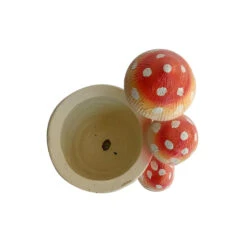 Planter With 3 Red Mushroom Planter -Plant Life Decor Shop WNG MUSHROOM WITH POT R 5