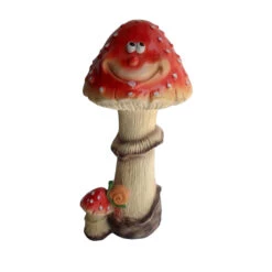 Smiley 14 Inch Big Mushroom Decoration