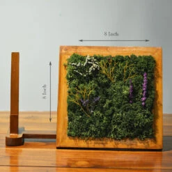 Wily Magenta Tabletop Preserved Moss Frame With Stand 6 Wily Magenta Tabletop Preserved Moss Frame With Stand -Plant Life Decor Shop Wily Magenta 3